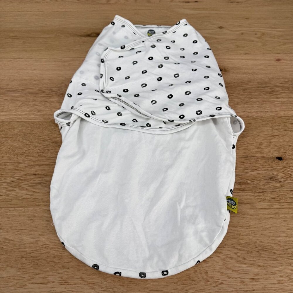 Nested Bean Baby Weighted Zen Swaddle Classic Size 0-6M White O Me O My 1.5 Tog